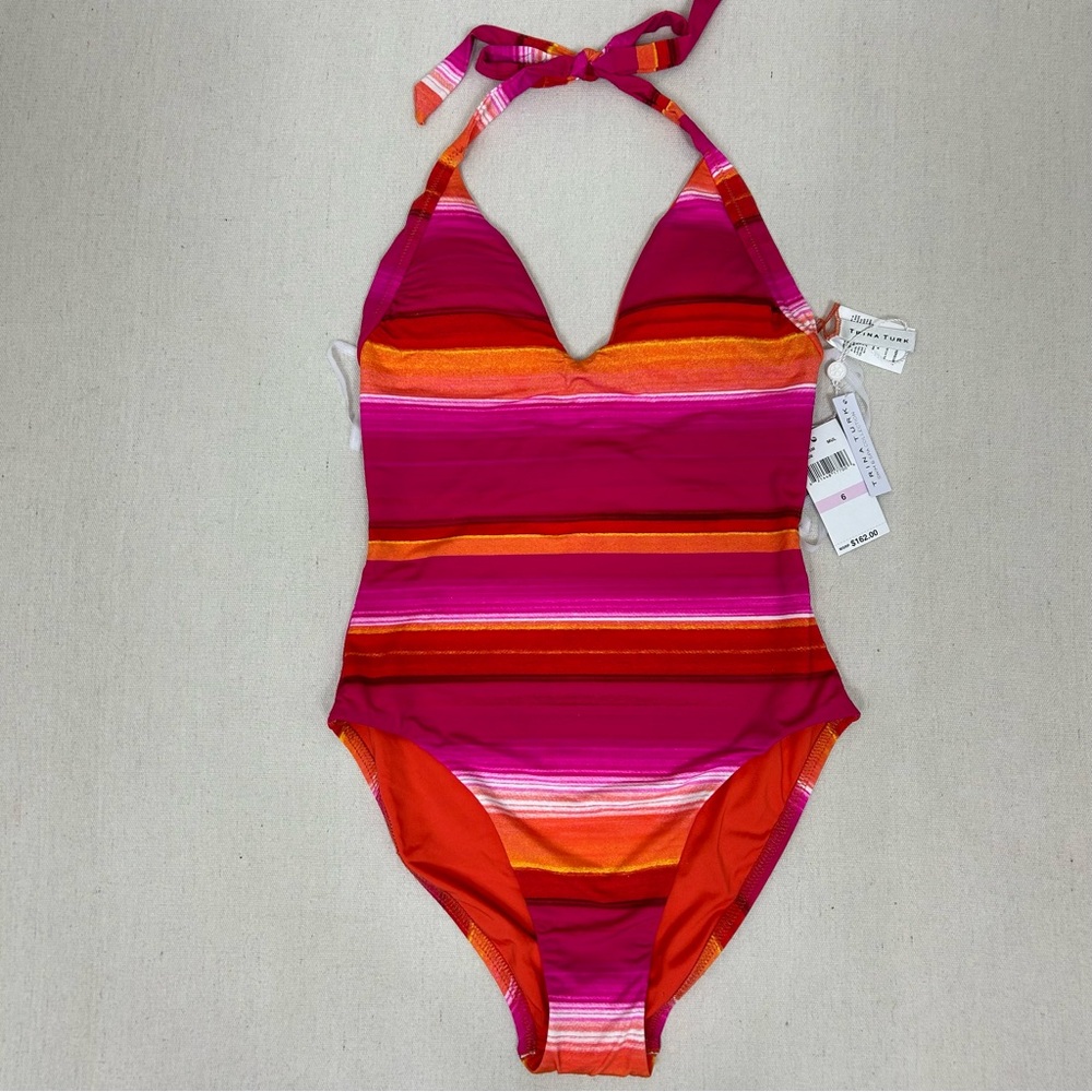 Trina Turk One Piece Halter Neck Swimsuit